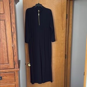 Spartina 449 Nora Midi Length Elegant Black Zipper Dress XL